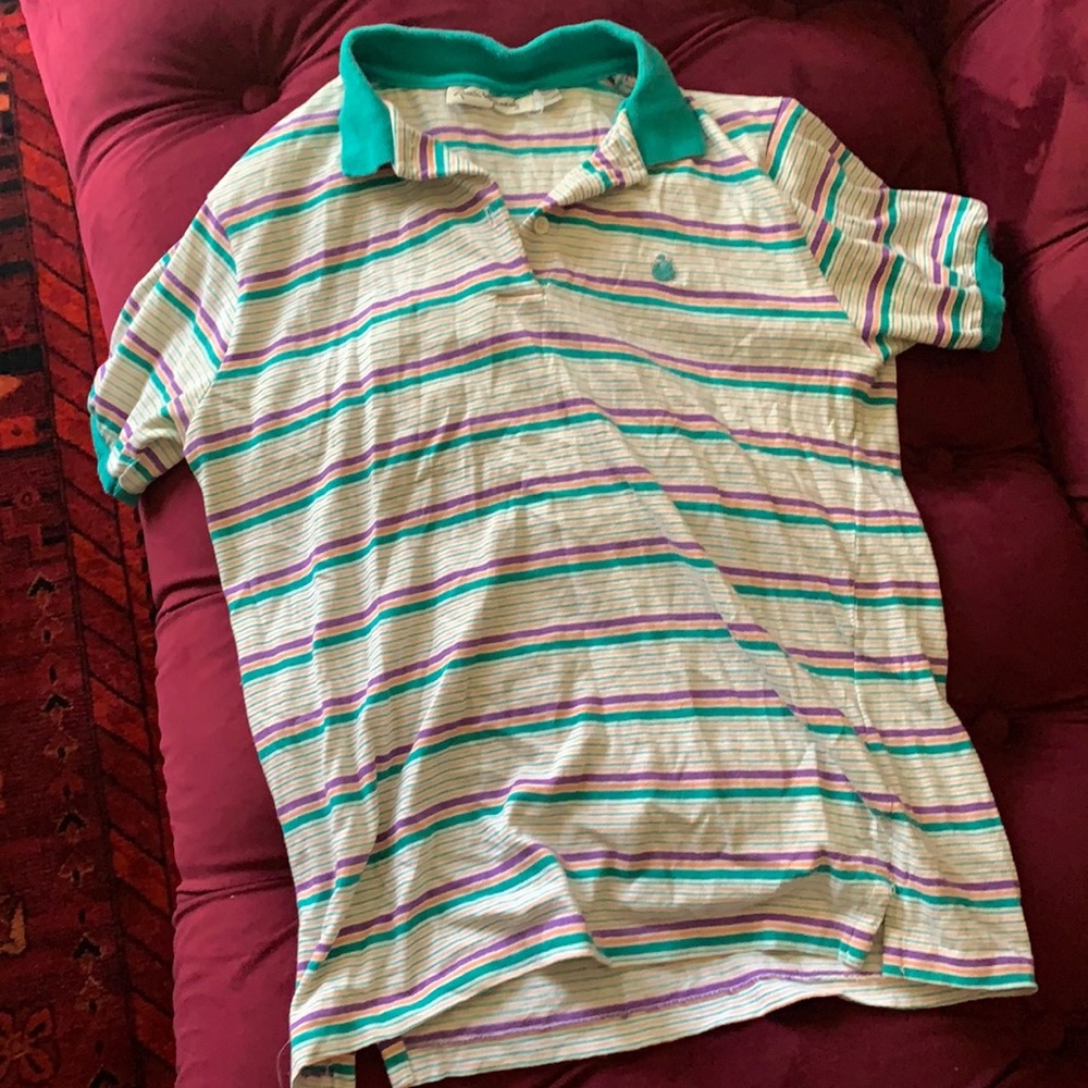 90s Y2K striped collared polo shirt